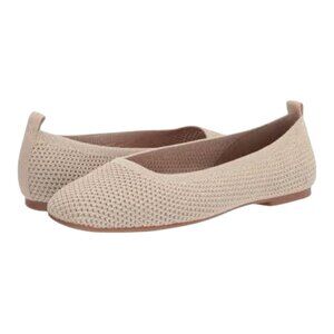 Lucky Brand Women's Daneric Flat Ballet in Natural/Platino Size Women’s 8